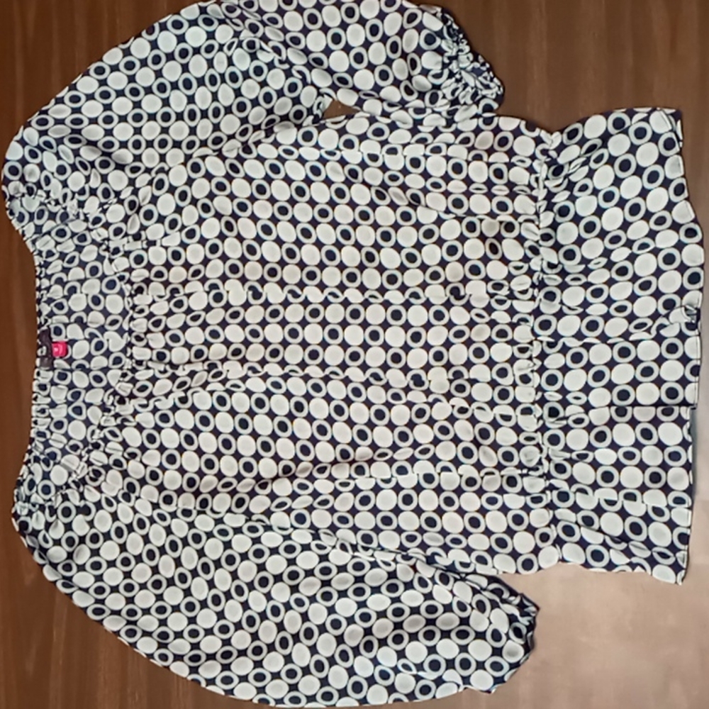 Vince Camuto M Print Top w Cinch Waist - Picture 1 of 5